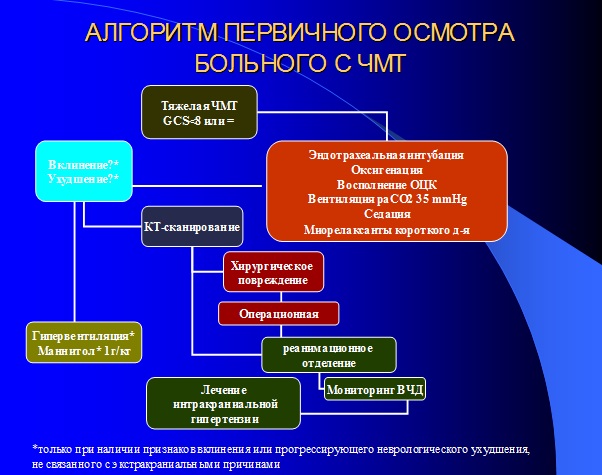 Диагностика ТЧМТ и первичная тактика лечения