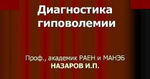Диагностика гиповолемии (презентация)